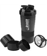 500ml Protein Shaker Cups with Powder Storage Container Mixer Cup Gym Sp... - £9.38 GBP
