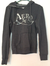 Aeropostale hoodie women size S gray logo, pullover,sparkles and sequin - £10.77 GBP