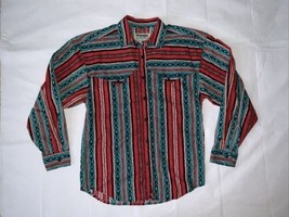 Vintage Wrangler Cowgirl Western Shirt Crazy Colorful Womens Medium Cape Rodeo - £23.35 GBP