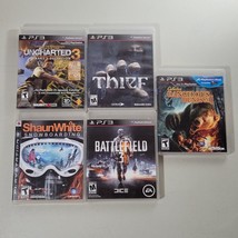 Lot of 5 Sony PlayStation 3 PS3 Games Uncharted 3, Thief, Shaun White &amp; ... - $24.98