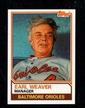 1983 Topps #426 Earl Weaver Exmt Orioles Mg Hof *X108004 - £1.32 GBP