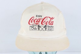 Vintage 90s Coca Cola 75th Indianapolis 500 Spell Out Distressed Snapback Hat - £23.61 GBP