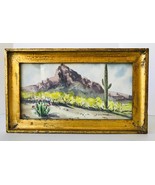 Watercolor in Gilded Frame Signed Evelyn Haines Desert Scene Mountain Ca... - £226.70 GBP