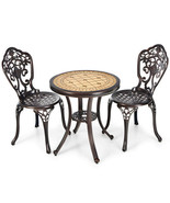 3-Piece All-Weather Cast Aluminum Patio Bistro Set-Copper - Color: Copper - $527.12 CAD