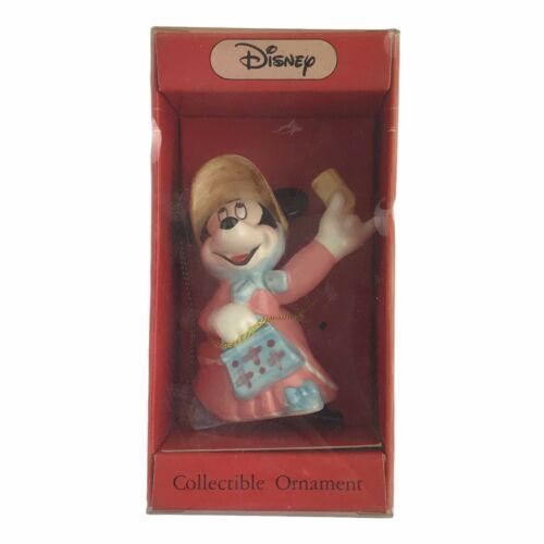 Disney Schmid Minnie Mouse Caroler Holiday Christmas Ornament Porcelain - $18.46