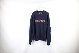 Vintage 90s Mens Small Distressed Spell Out Chain Stitched Corvette Sweater Blue - £46.94 GBP