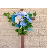 Cemetery flowers, Grave decoration, Memorial Day Flowers, Cross Memorial... - $31.00