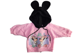 Vintage 80s 90s Disney Babies Newborn NB Minnie Mouse Hoodie Sweatshirt w/ Ears - £18.94 GBP