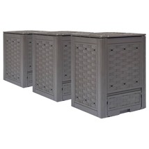 vidaXL Large Plastic Garden Composters (900 Gallon), Stackable & Easy to Clean - $6,970.68 MXN