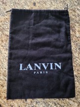 Lanvin Paris Lined Dust Bag Storage Cover Drawstring Black 15&quot; x 10.5&quot; - £11.15 GBP