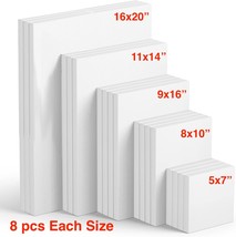 Pack of 40 Mixed Size ARTIST CANVASES Stretched COTTON Blank CANVAS Doub... - €61,37 EUR