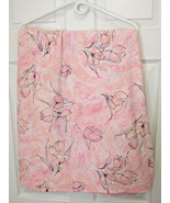 Polyester Fabric Pink With Flowers 22 Ft X 50 In - £15.56 GBP