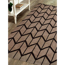 Glitzy Rugs 5 x 8 ft. Hand Knotted Wool Geometric Area Rug, Beige &amp; Brown - $4,685.15 MXN