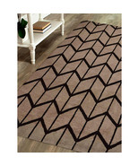 Glitzy Rugs 5 x 8 ft. Hand Knotted Wool Geometric Area Rug, Beige &amp; Brown - $4,627.49 MXN