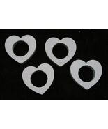 Vtg Heart Napkin Rings Set of 4 Blue Grey Holiday Table - €17,13 EUR