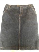 Pendleton Denim Jean Skirt  Straight Pencil Dark Blue size 4 Back Slit - £18.23 GBP