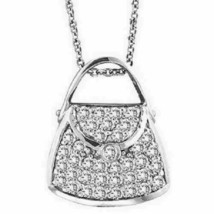 0.50Ct Corte Redondo Diamante Mujer Monedero Bolsa Colgante 14k Oro Blanco En De - £83.18 GBP