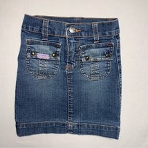 Denim Jean Skirt Girl’s 4 Blue Mini Summer Embroidered Back Streetwear C... - £10.88 GBP