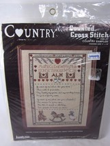 Janlynn Counted Cross Stitch Kit COUNTRY SAMPLER 11&quot; x 14&quot; vintage - £11.76 GBP