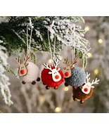 Set Of 4 Reindeer Christmas Tree Hangings Christmas Baubles Tree Trimmin... - $10.89