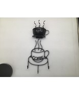 Rustic/Country metal Coffee Coffee Cup hooks Hanger and mocha cup W/steam - $16.83