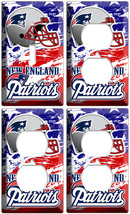 New England Patriots Team Light Switch Outlet Wall Plate Set Man Cave Room Decor - £34.55 GBP