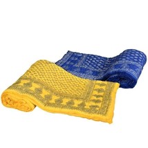 Stampa Rajasthan Jaipuri Bella combinazione floreale blu giallo Jaipuri... - £74.22 GBP