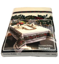 Victorian Holiday Sunweave Linen Cotton Blend 60" x 104" Multicolor Chri... - $31.68