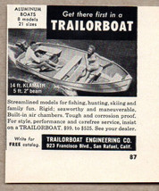 1956 Vintage Ad Trailorboat Aluminum Boats San Rafael,CA - £7.39 GBP