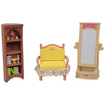 Fisher Price Loving Faming Dollhouse Furniture Lot - Chair, Mirror, & Bookcase - $11.30