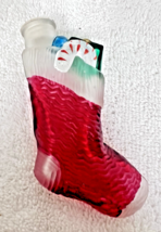 World Christmas Ornament Stocking Glass Light Cover Hand Painted Sticker 3" - $12.38