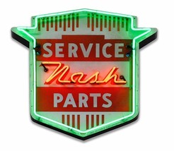 1950's Nash Neon Stylized Metal Sign ( not real neon) - $69.25