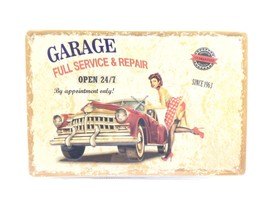 Tin Metal Sign - Garage Full Service &amp; Repair 11-3/4” x 7-3/4” Approx New Sealed - £11.35 GBP