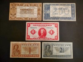 Netherlands gulden banknotes from the 1930s &amp; 1940s, from World War 2 - $42.50