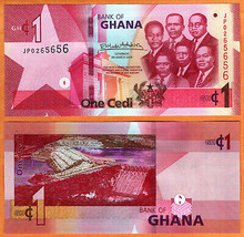 GHANA 2019  UNC 1 Cedi Banknote Paper Money Bill P- 37 NEW - $1.90