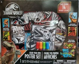 Jurassic World 14 pc Color Your Own DINOSAUR Poster Set - Includes Marke... - £5.46 GBP