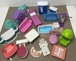Lot of small Plastic Vintage Doll Furniture 18 pc Various - $12.93