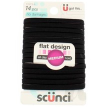 Scunci No-Damage Elastic Stretch Nylon Hairbands in Black, 14ct - £7.04 GBP