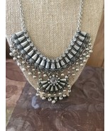 Avon Lighthouse Clear Rhinestone Dangle Bib Necklace  Vintage Style - $41.66 CAD