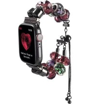 Pandora Compatible apple watch band Charm Bracelet for iWatch Black/Red bracelet - £21.89 GBP