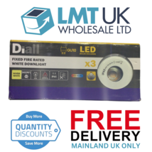 3 Pack of White GU10 LED Fire Rated Downlights with Bulbs - Diall Branded - $26.56