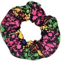 Rainbow Crayon Art on Black Hair Scrunchie Scrunchies by Sherry Ponytai - $6.99