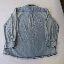 Genuine Dickies GL300SNB Men's Blue Distressed Denim Button-Down Shirt Size L image 2