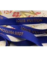 One Yard of Louis Vuitton Blue Ribbon w/Gold Logo Accent 1/2&quot; Wide New A... - £8.07 GBP