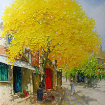 Autumn noon,  30:&quot;x32&quot; Vietnamese hand painted oil painting - $299.95