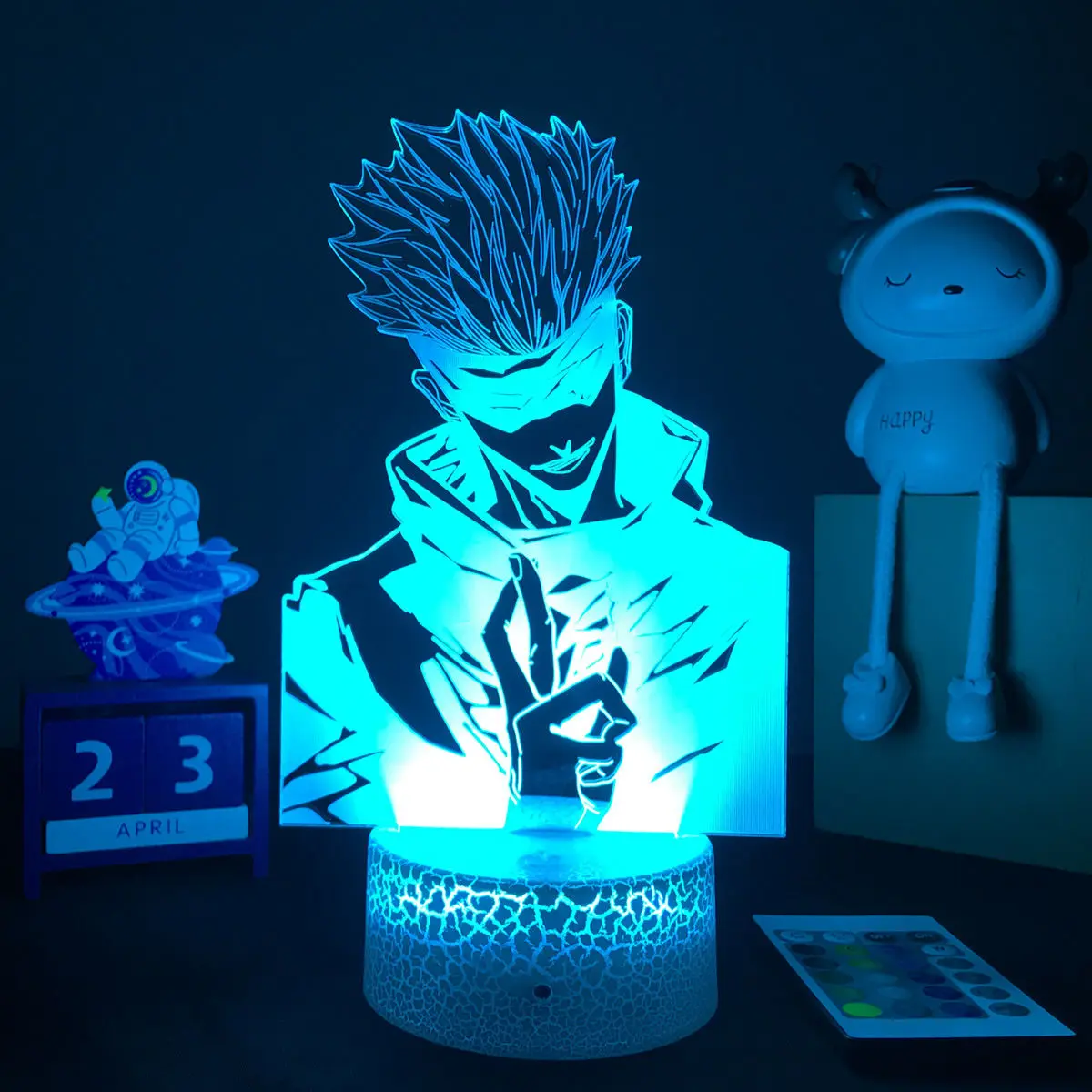 Anime Jujutsu Kaisen Figure 3D LED Lamp Cartoon Gojo Satoru RGB Night Lights - £18.54 GBP