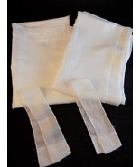 CURTAINS 34&quot; by 53&quot; White Nylon Modern Diamond Pattern w/ Tie Backs Pock... - $12.33 CAD