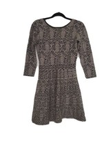 NWT Women&#39;s Zara Size M Black &amp; White Scoop Back Diamond Knit Jacquard Dress - £31.14 GBP