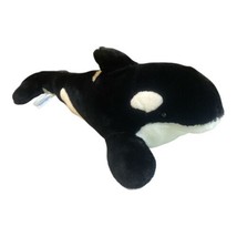 SeaWorld Shamu 15” Plush Stuffed Animal Toy Orca Killer Whale Black &amp; White - £10.23 GBP