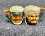 Vintage 1 3/8” Toby Face Salt and Pepper Shakers Japan - Some Crazing - $8.91
